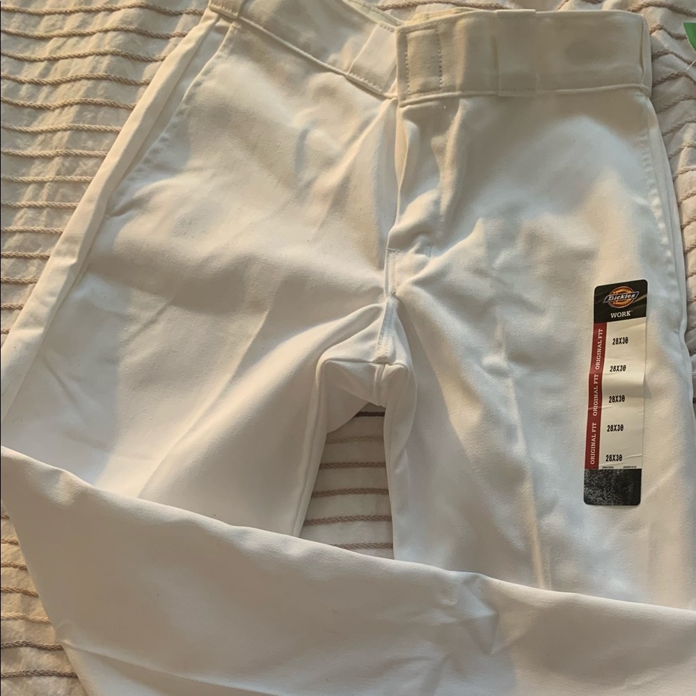 white straight leg dickies pants